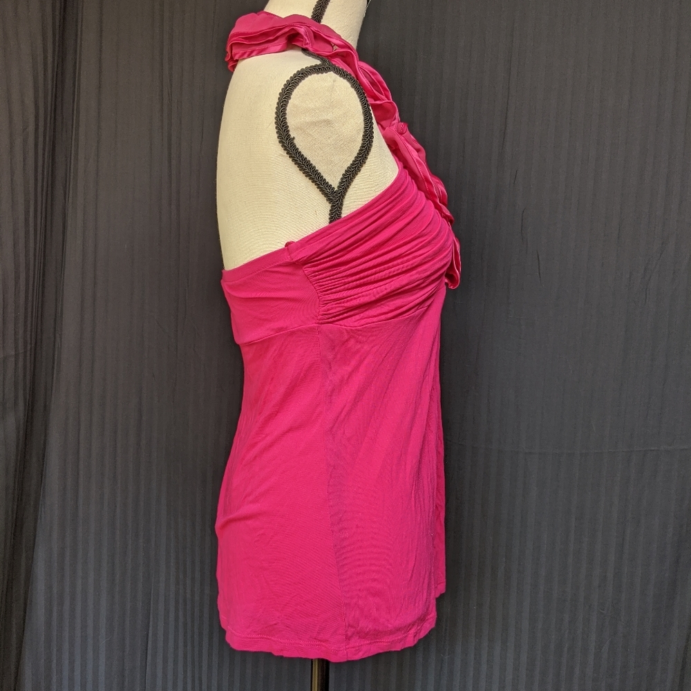 Express Ruffle Halter Top, Pink | Size S - Picture 3 of 7